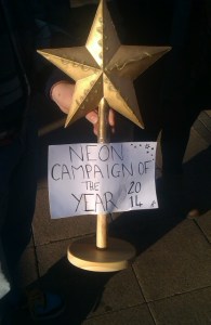 Hand made award from NEON