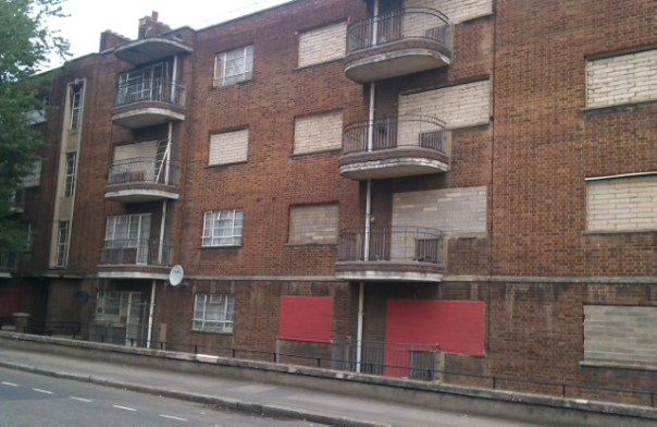 boarded up council homes